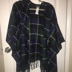 Plaid over sized sweater cover up
